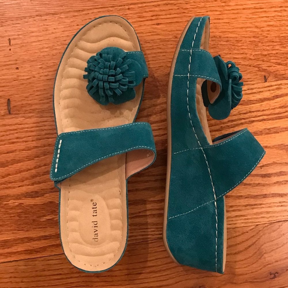 NWOT David Tate Wedge, Blue